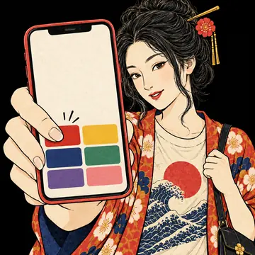LINEのメニューボタンを押すところ