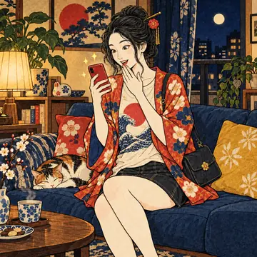 できた文章に驚いて喜ぶ女の子